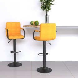Sonata H Бар табуретки, 2 бр, горчица, текстил - Scaune de bar