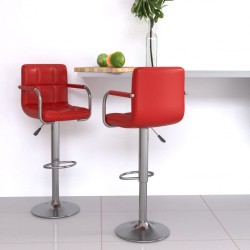 Sonata H Бар табуретки, 2 бр, виненочервени, изкуствена кожа - Scaune de bar