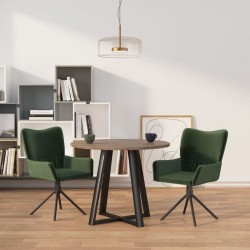 Sonata H Въртящи се трапезни столове, 2 бр, тъмнозелени, кадифе - Scaune de dining