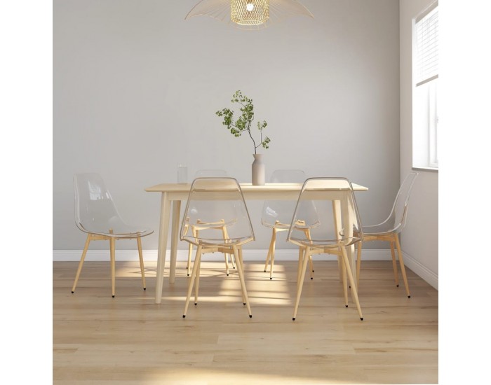 Sonata H Трапезни столове, 6 бр, прозрачни, PET