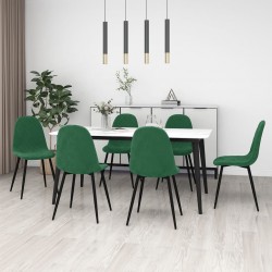 Sonata H Трапезни столове, 6 бр, тъмнозелени, кадифе - Scaune de dining