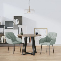 Sonata H Трапезни столове, 2 бр, светлосиви, кадифе - Scaune de dining
