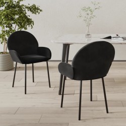 Sonata H Трапезни столове, 2 бр, черни, кадифе - Scaune de dining