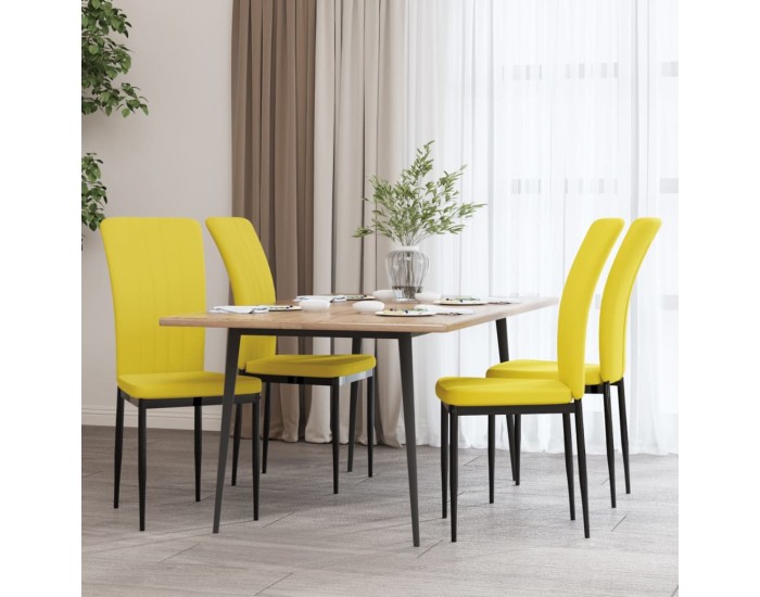 Sonata H Трапезни столове, 4 бр, горчица, кадифе