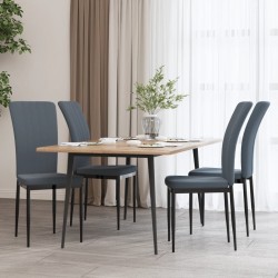 Sonata H Трапезни столове, 4 бр, тъмносиви, кадифе - Scaune de dining