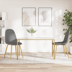 Sonata H Трапезни столове, 2 бр, светлосиви, кадифе - Scaune de dining