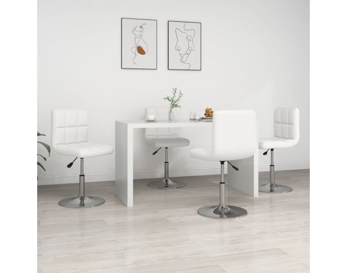 Sonata H Трапезни столове, 4 бр, бели, изкуствена кожа
