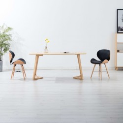 Sonata H Трапезни столове, 2 бр, черни, изкуствена кожа и извито дърво - Scaune de dining