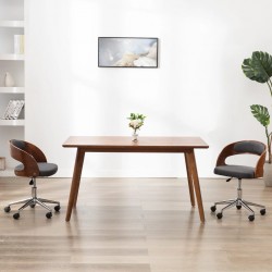 Sonata H Въртящ се трапезен стол, сив, извито дърво и текстил - Scaune de dining