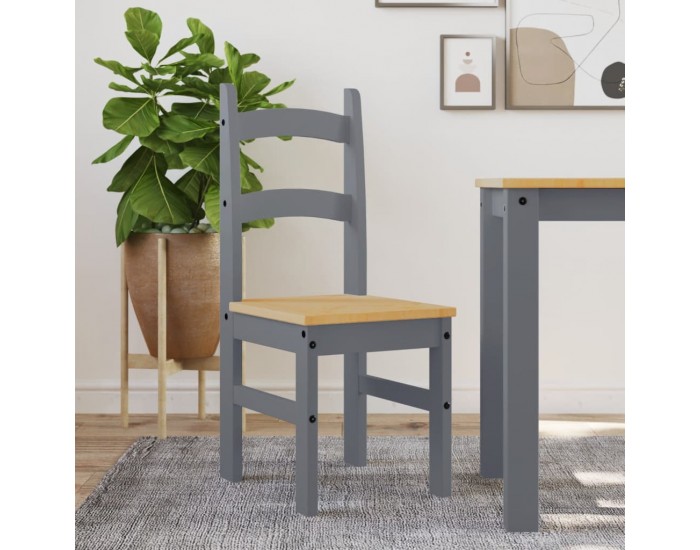 Sonata H Трапезни столове 2 бр сиви 40x46x99 см бор масив