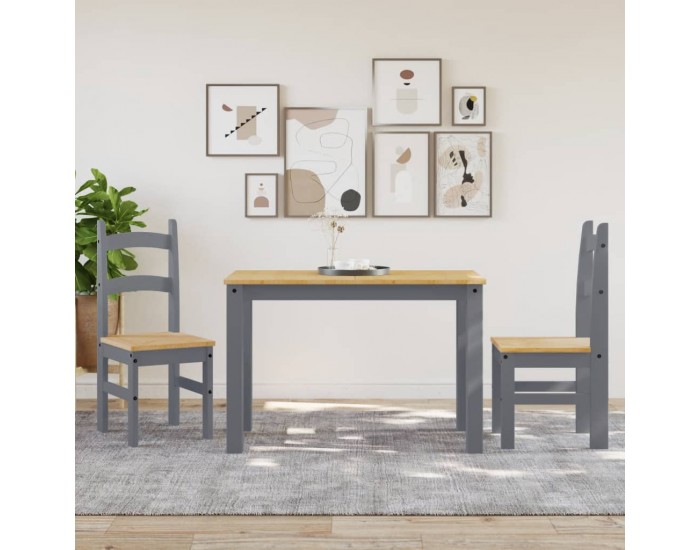 Sonata H Трапезни столове 2 бр сиви 40x46x99 см бор масив