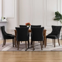 Sonata H Трапезни столове, 6 бр, черни, текстил - Scaune de dining