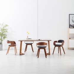 Sonata H Трапезни столове, 4 бр, тъмносиви, текстил и извито дърво - Scaune de dining