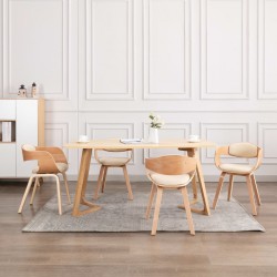 Sonata H Трапезни столове, 4 бр, извито дърво и изкуствена кожа - Scaune de dining