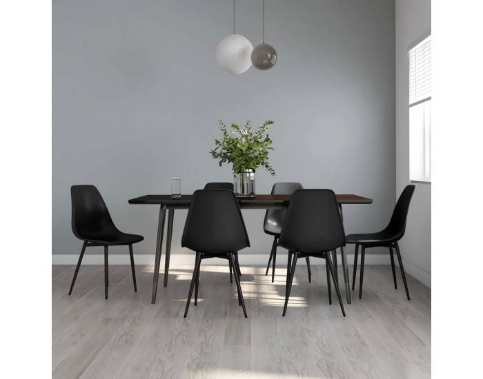 Sonata H Трапезни столове, 6 бр, черни, PP