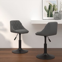 Sonata H Въртящи се трапезни столове, 2 бр, тъмносиви, кадифе - Scaune de dining