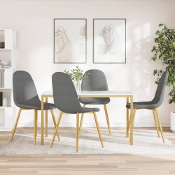 Sonata H Трапезни столове, 4 бр, светлосиви, кадифе - Scaune de dining