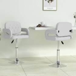 Sonata H Въртящи се трапезни столове, 2 бр, бели, изкуствена кожа - Scaune de dining