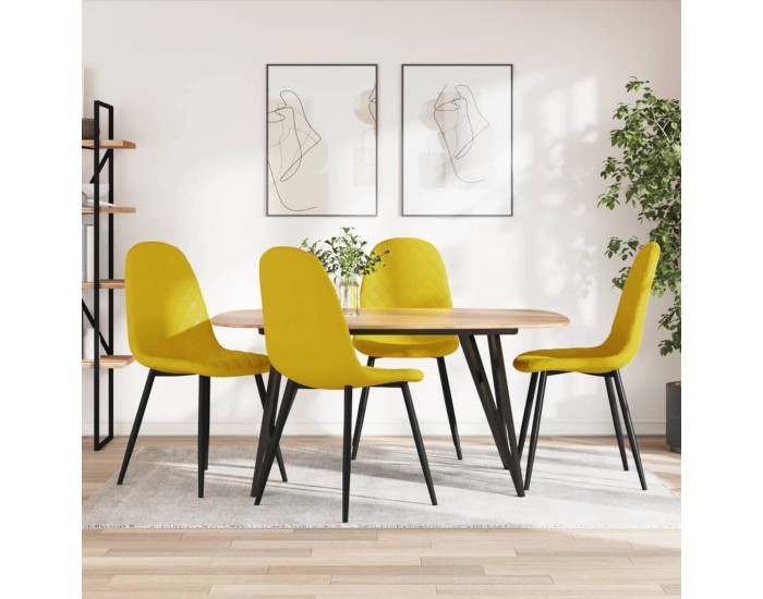 Sonata H Трапезни столове, 4 бр, горчица, кадифе