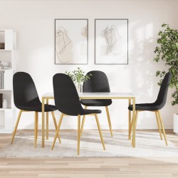 Sonata H Трапезни столове, 4 бр, черни, кадифе - Scaune de dining