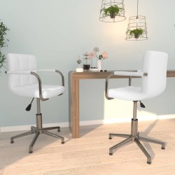 Sonata H Въртящи се трапезни столове, 2 бр, бели, изкуствена кожа - Scaune de dining