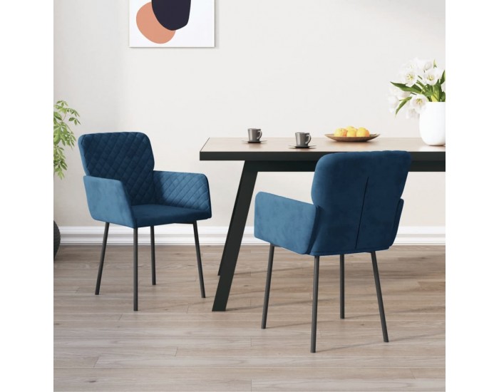 Sonata H Трапезни столове, 2 бр, сини, кадифе