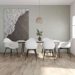 Sonata H Трапезни столове, 6 бр, бели, PP - Scaune de dining