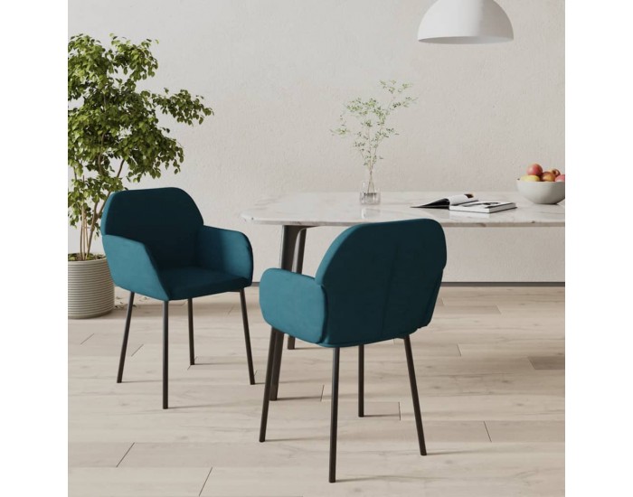 Sonata H Трапезни столове, 2 бр, сини, кадифе