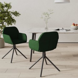 Sonata H Въртящи се трапезни столове, 2 бр, тъмнозелени, кадифе - Scaune de dining