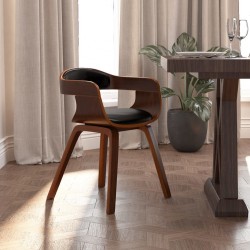 Sonata H Трапезен стол, черен, извито дърво и изкуствена кожа - Scaune de dining
