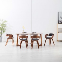 Sonata H Трапезни столове, 6 бр, тъмносиви, текстил и извито дърво - Scaune de dining
