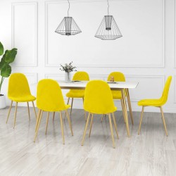 Sonata H Трапезни столове, 6 бр, горчица, кадифе - Scaune de dining
