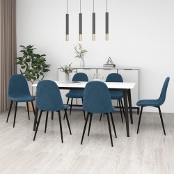 Sonata H Трапезни столове, 6 бр, сини, кадифе - Scaune de dining