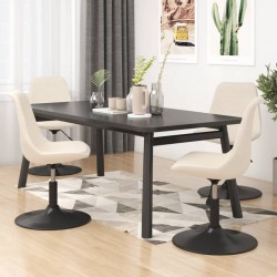 Sonata H Въртящи се трапезни столове, 4 бр, кремави, кадифе - Scaune de dining