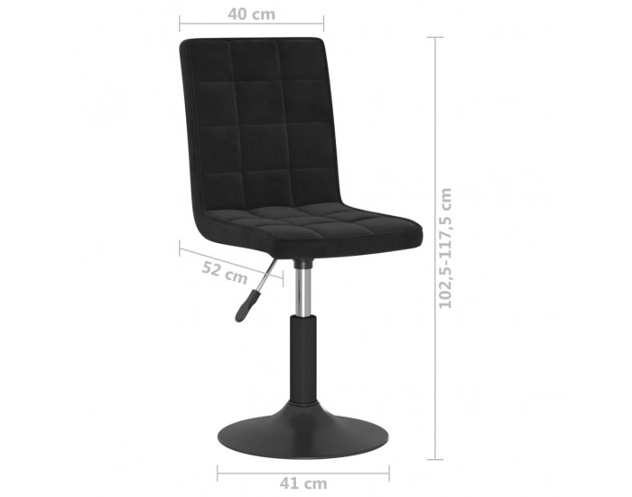 Sonata H Въртящи трапезни столове, 2 бр, черни, кадифе