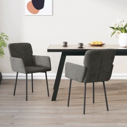 Sonata H Трапезни столове, 2 бр, тъмносиви, кадифе - Scaune de dining