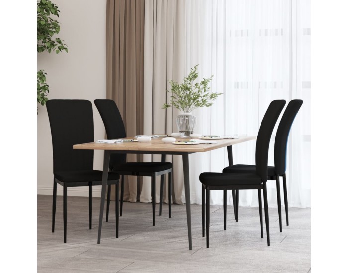 Sonata H Трапезни столове, 4 бр, черни, кадифе