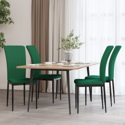 Sonata H Трапезни столове, 4 бр, тъмнозелени, кадифе - Scaune de dining