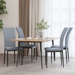Sonata H Трапезни столове, 4 бр, светлосиви, кадифе - Scaune de dining