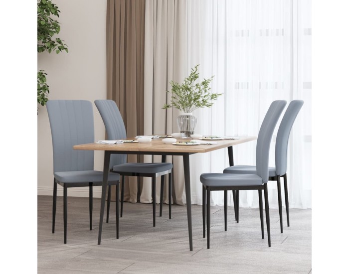 Sonata H Трапезни столове, 4 бр, светлосиви, кадифе