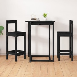 Sonata H Бар столове 2 бр черни 40x41,5x112 см борово дърво масив - Scaune de dining