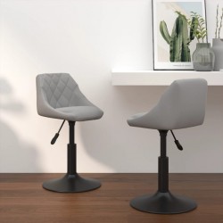 Sonata H Въртящи се трапезни столове, 2 бр, светлосиви, кадифе - Scaune de dining