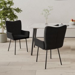 Sonata H Трапезни столове, 2 бр, черни, кадифе - Scaune de dining