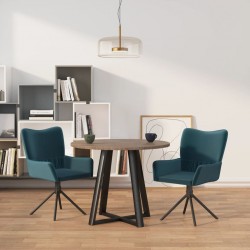 Sonata H Въртящи се трапезни столове, 2 бр, сини, кадифе - Scaune de dining
