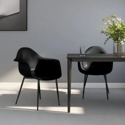 Sonata H Трапезни столове, 2 бр, черни, PP - Scaune de dining