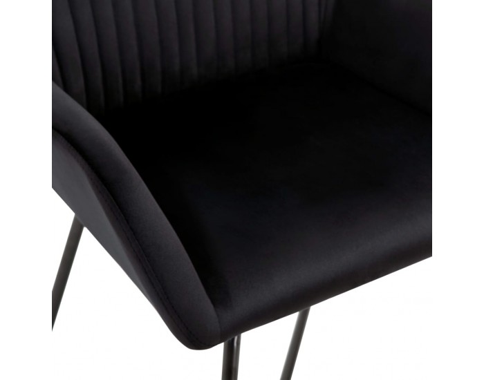 Sonata H Трапезни столове, 6 бр, черни, кадифе