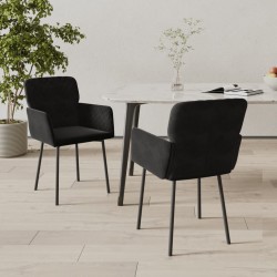 Sonata H Трапезни столове, 2 бр, черни, кадифе - Scaune de dining