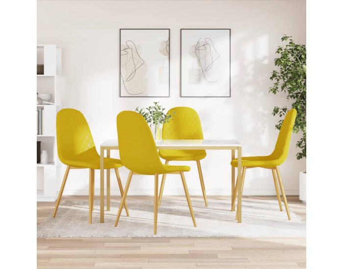 Sonata H Трапезни столове, 4 бр, горчица, кадифе