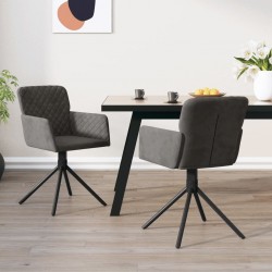 Sonata H Въртящи се трапезни столове, 2 бр, тъмносиви, кадифе - Scaune de dining