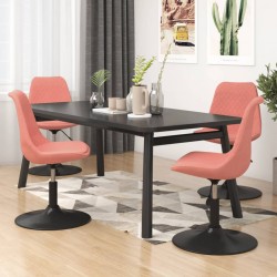 Sonata H Въртящи се трапезни столове, 4 бр, розови, кадифе - Scaune de dining